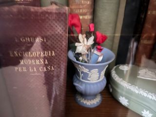 Contenitore decorativo blu e verde