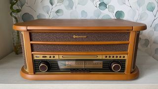 Tocadiscos Vintage CD Cassette Radio Madera