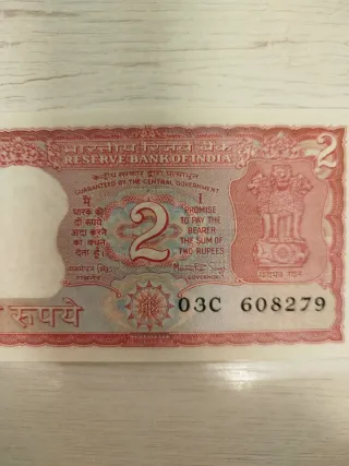 Billete de 2  India