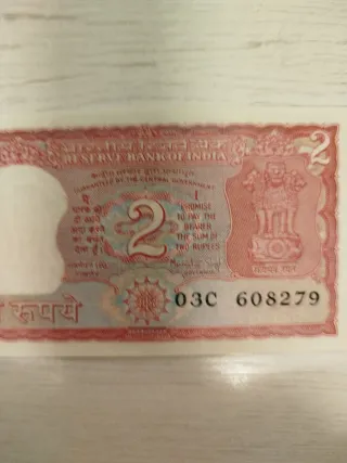 Billete de 2  India