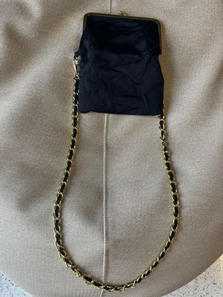 Bolso fiesta Hazel negro cadena dorada