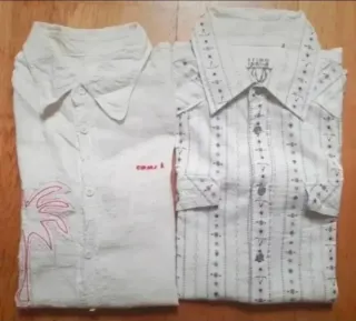 2 Camisas Manga Larga Blancas Talla L