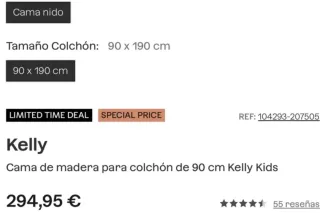 Cama Montessori Nido Doble Madera