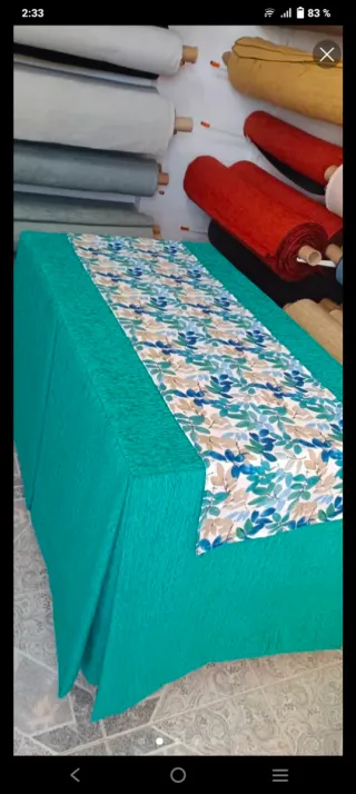 Ropa de mesa camilla y dos fundas de cojines