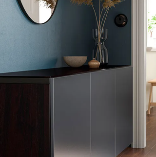 Panel superior  BESTÅ IKEA vidrio negro 180X40