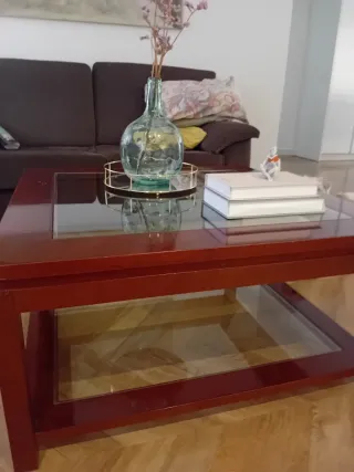 Mesa de centro madera y cristal