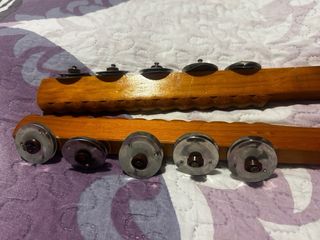 2 Panderetas de madera con platillos