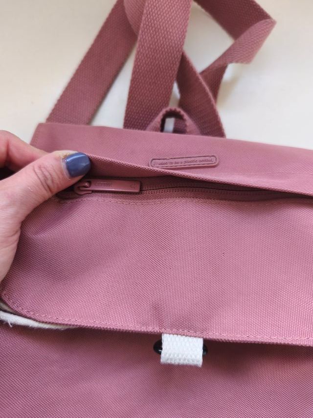 Mochila Lefrik rosa ecológica con solapa