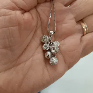 Collana Swarovski ciondolo grappolo 45cm