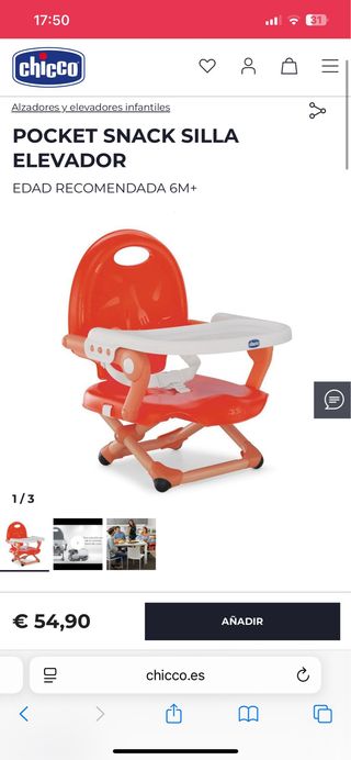 Silla elevadora Chicco Pocket Snack