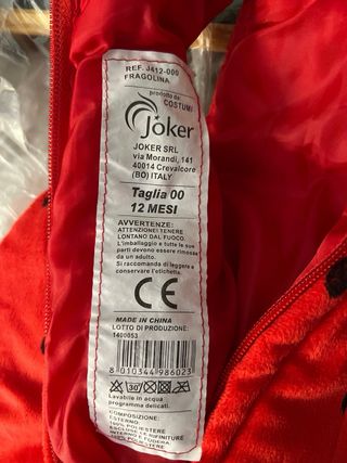 Vestitino Carnevale Bambino Fragola