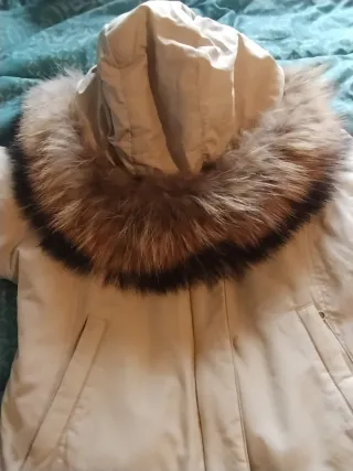 Piumino Woolrich Beige con Cappuccio