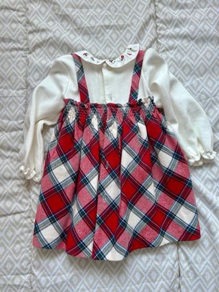 Vestido bebé niña cuadros rojo