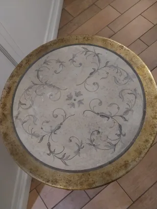 Tavolino Vintage Beige e Oro