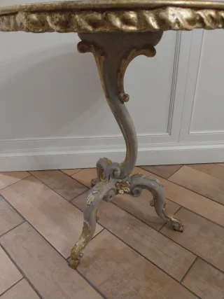 Tavolino Vintage Beige e Oro