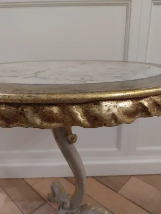 Tavolino Vintage Beige e Oro