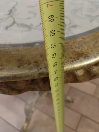 Tavolino Vintage Beige e Oro