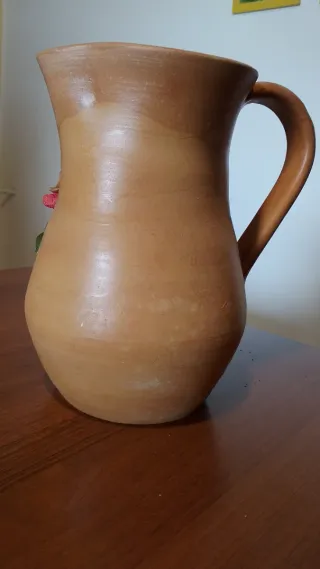 Brocca ceramica vintage decorata frutta h27