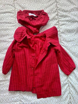 Vestido y braguita bebé rojo
