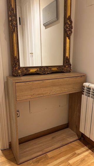 Mueble consola con cajon color natural