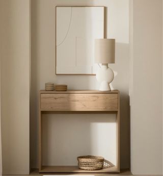 Mueble consola con cajon color natural