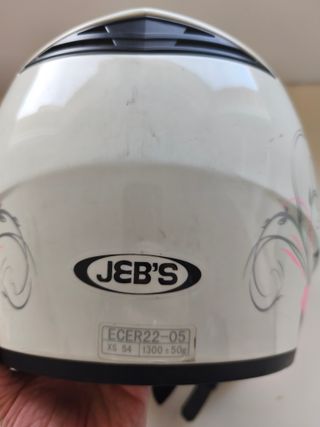 Casco moto integral JEB’S blanco XS 54 mariposas