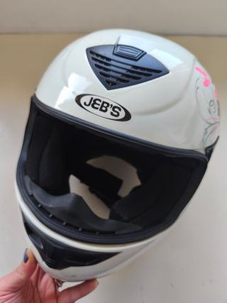 Casco moto integral JEB’S blanco XS 54 mariposas