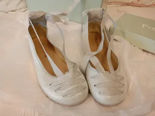 Zapatos niña plateados talla 35, ceremonia