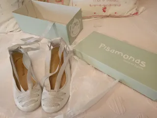 Zapatos niña plateados talla 35, ceremonia