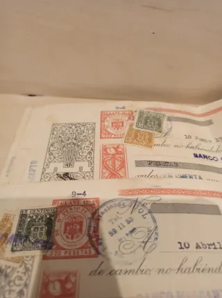 Antiguas letras de cambio años 50.