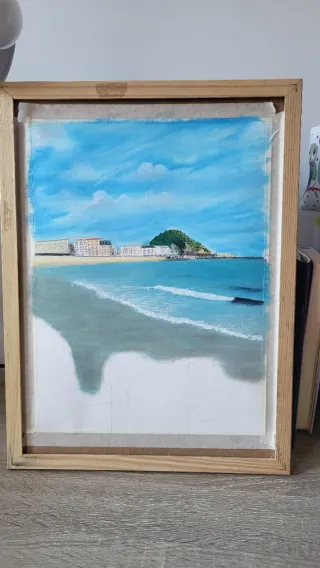 Cuadro original playa de La Zurriola, Donosti