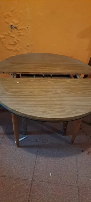 Mesa redonda madera abatible