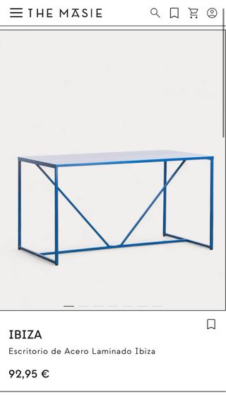 Scrivania in acciaio blu The Masie