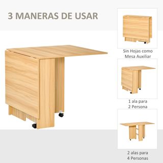 Mesa de Comedor Plegable con Ruedas Mesa Auxiliar