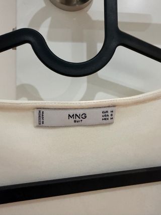 Top Mango blanco vestir sin mangas