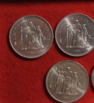 3 Moneda 50 Francos Francia Plata