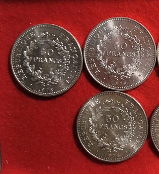 3 Moneda 50 Francos Francia Plata