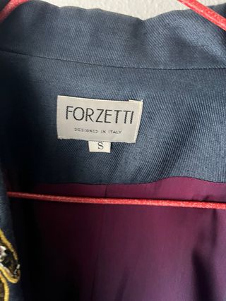 Chaqueta FORZETTI S/36 Azul con Bordados Dorados