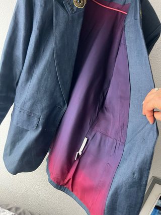 Chaqueta FORZETTI S/36 Azul con Bordados Dorados