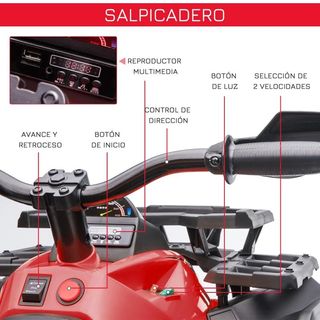Quad Eléctrico 12V para Niños +3 Años Rojo