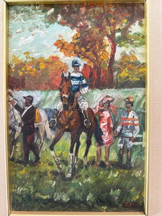 Cuadro de caballos y jinetes