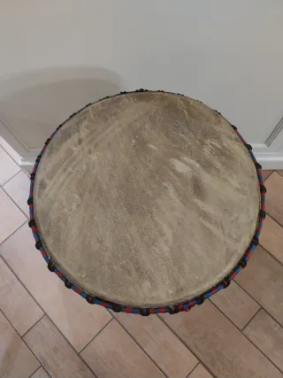 Tamburo Djembe Africano Legno Intagliato