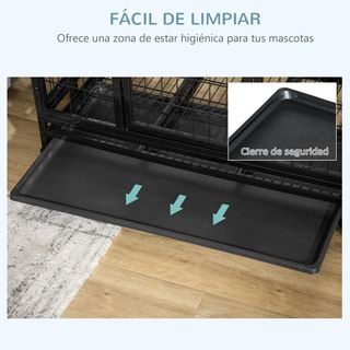Jaula de Metal para Perros con Ruedas y Frenos
