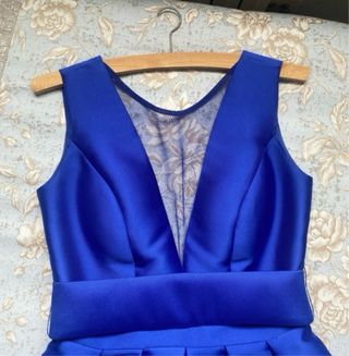 Vestido fiesta corto azul T.36