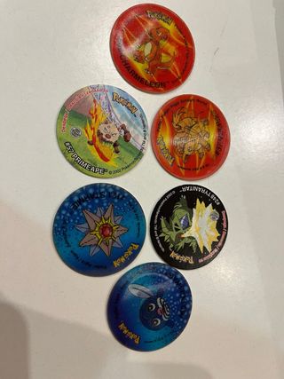 Tazos Pokémon: Charmander, Primeape, Starmie, Tyra