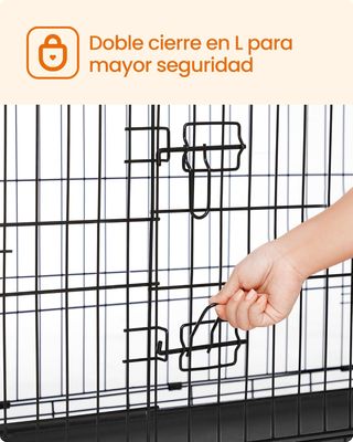 Feandrea Jaula para Perros Plegable con 2 Puertas,