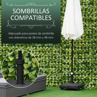 Base de Sombrilla con 4 Ruedas Bloqueables Soporte
