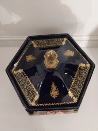 Tris Vasi Ceramica Neri Decorati Oro