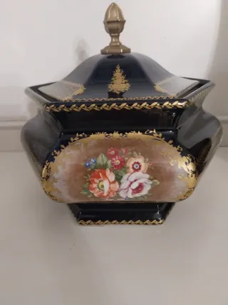 Tris Vasi Ceramica Neri Decorati Oro