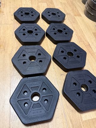 Lote discos hexagonales 3kg. 18kg en total